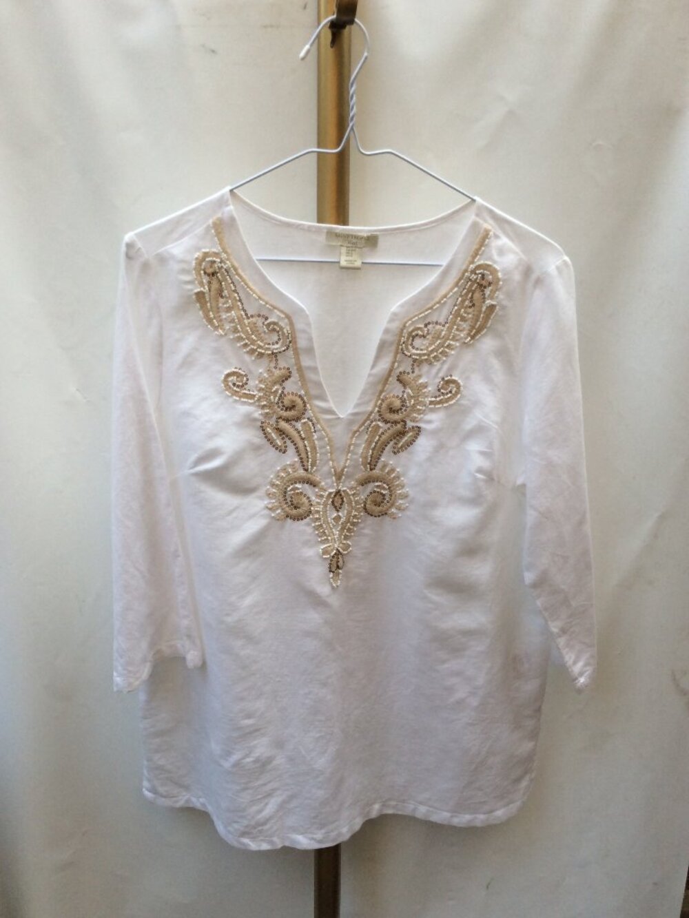 100% Linen Saint Tropez West Embroidered Blouse